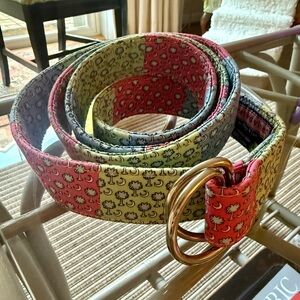 Vineyard Vines SC Palmetto & Crescent Multicolor Patterned Belt